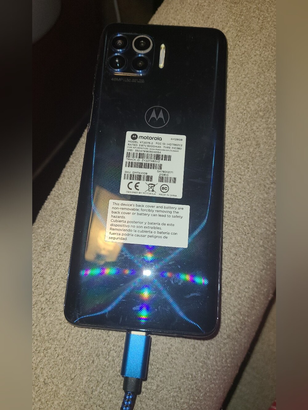 Motorola Blue Smartphone with Quad Camera